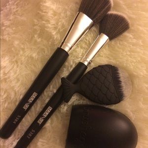 4 piece black makeup brush set
